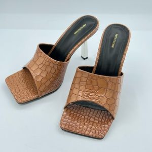 Pretty Little Thing Wide Fit CrocLow Heel Mule